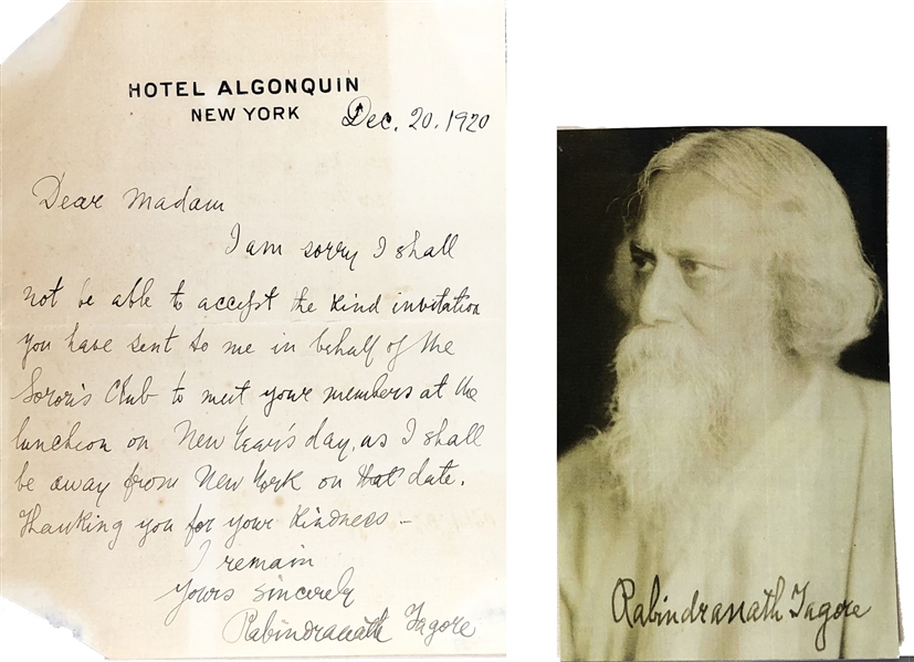 Rabindranath Tagore letter