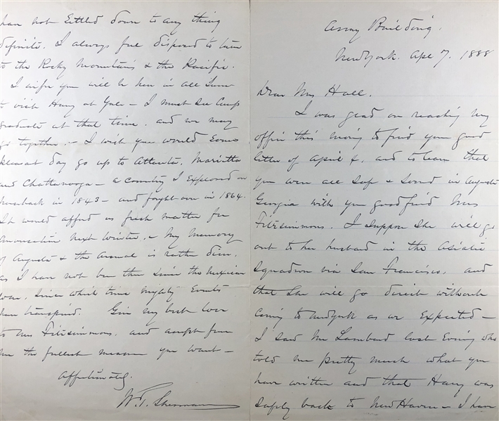 William T. Sherman  4 page  ALS