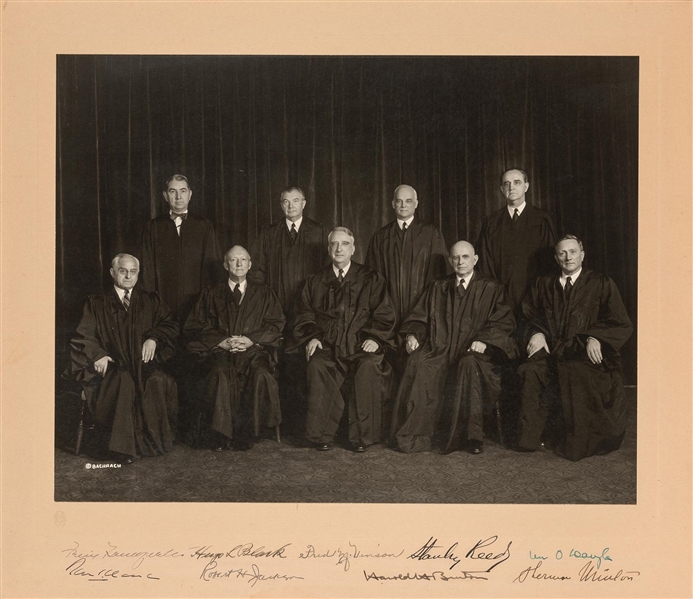 Vinson Supreme Court Signed Presentation Photo