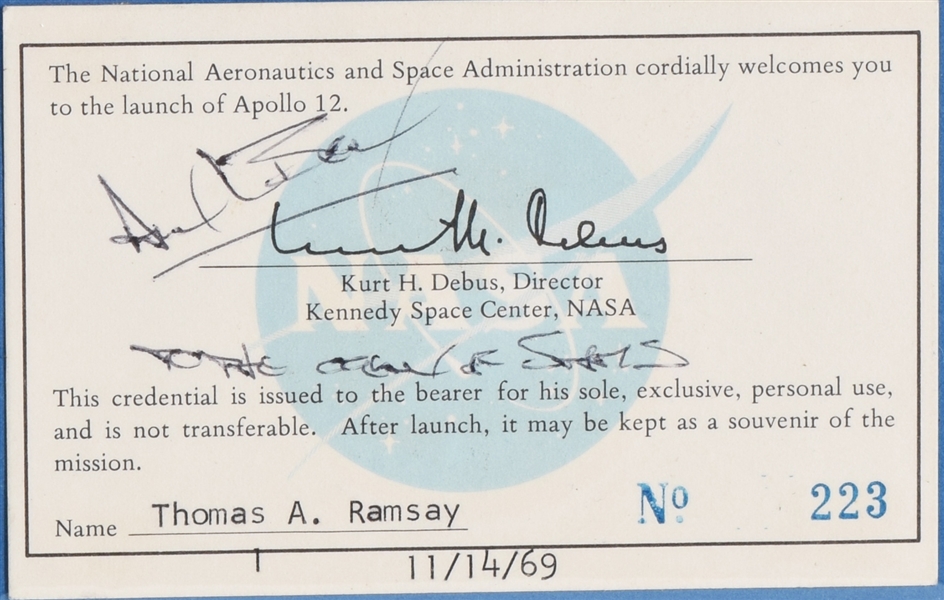 Alan Bean Official Apollo 12 Launch Card Signed