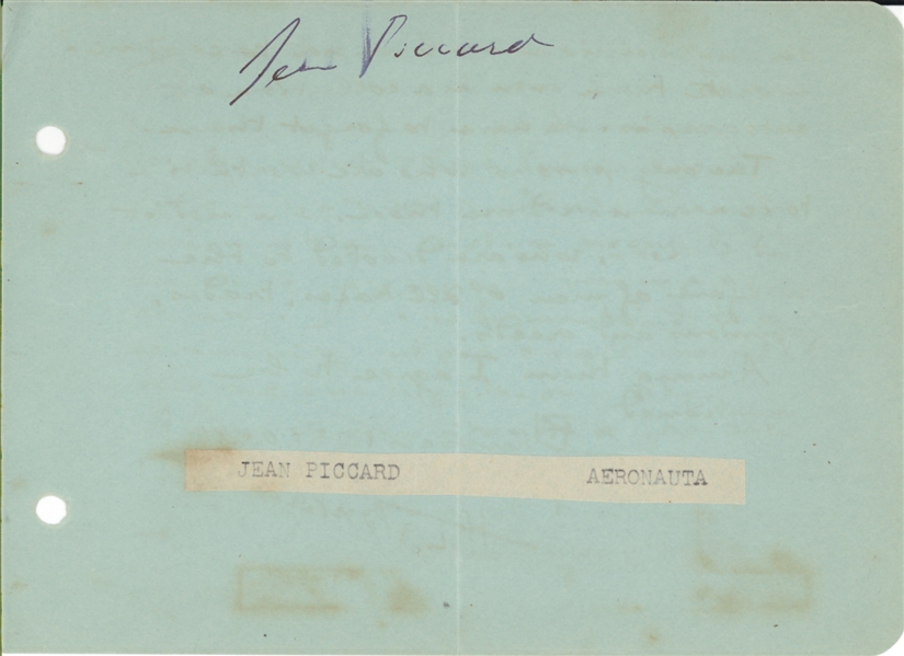 Jean Piccard, Hugo Eckner Aviation Pioneers