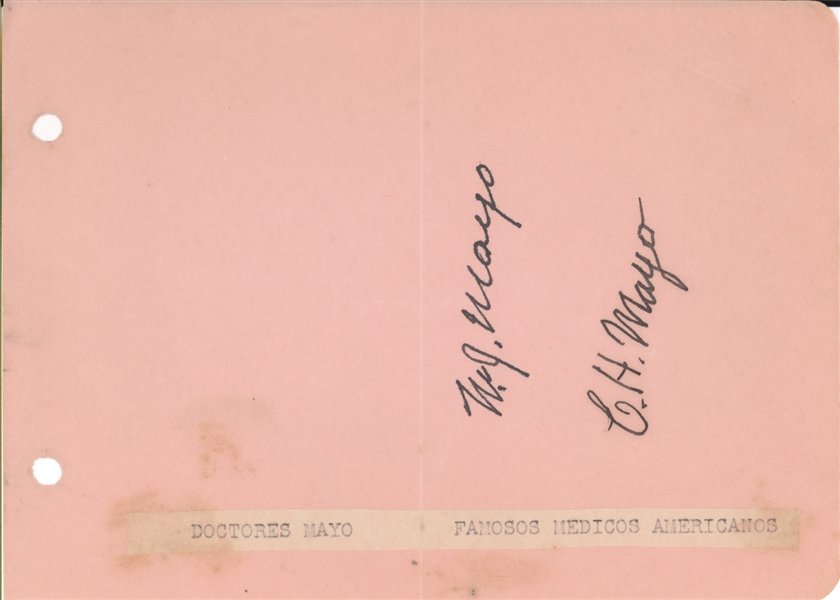 Mayo Brothers signed Album Page