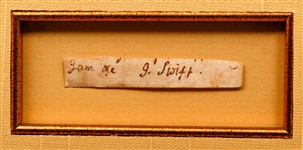 Very Rare Jonathan Swift Autograph (Gulliver's Travels)
