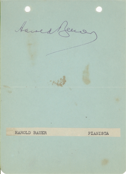 Harold Bauer, and Alfred Hertz 