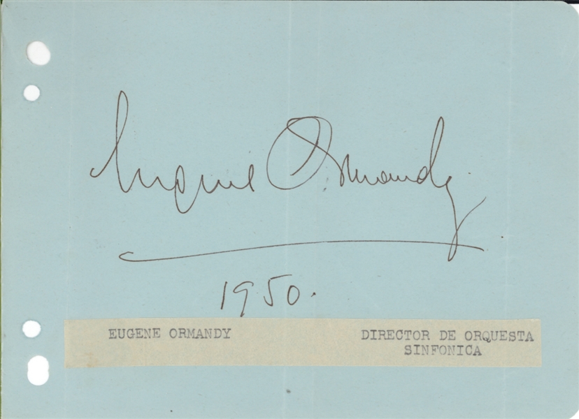 Eugene Ormandy, Artur Rodzinski, Serge Koussevitzky