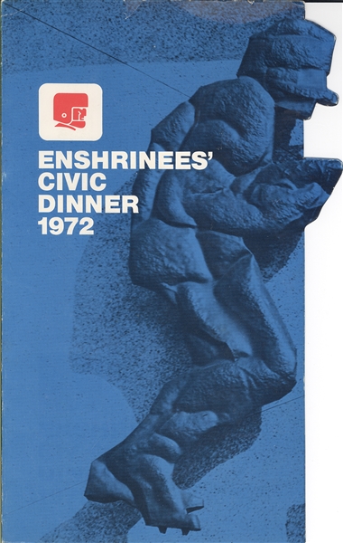1972 Hall of Fame Enshrinees Civic Dinner Lot