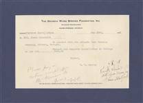 Franklin Roosevelt buys furnace for his Resort in Warm Springs, Georgia.