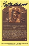 Ted Williams Signed HOF Plaque PostCard