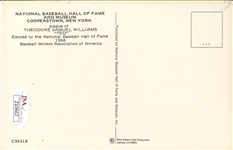 Ted Williams Signed HOF Plaque PostCard