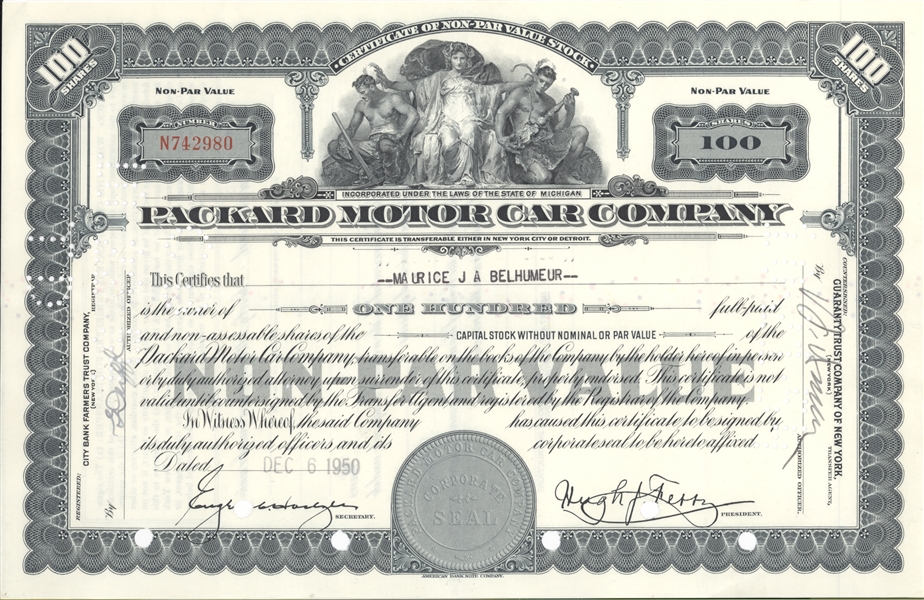 Packard Motor Company Stock
