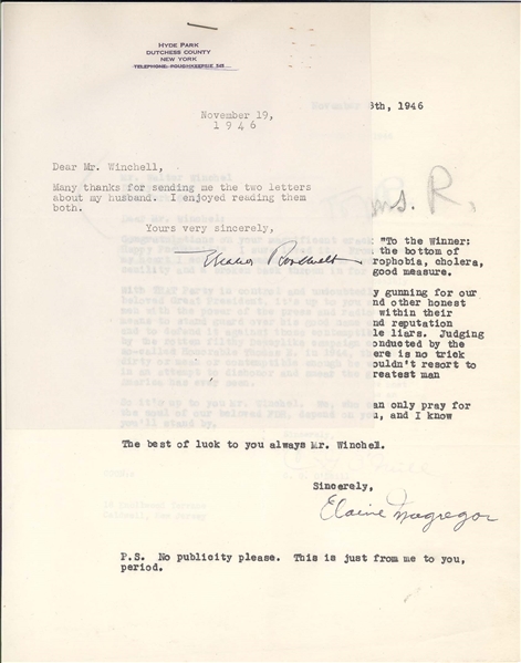 Eleanor Roosevelt and Winchell