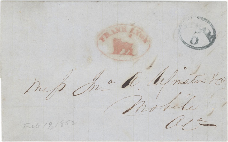 Rare Frank Lyon Steam Ship Cover