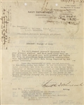 Franklin D. Roosevelt Letter to Navy Department