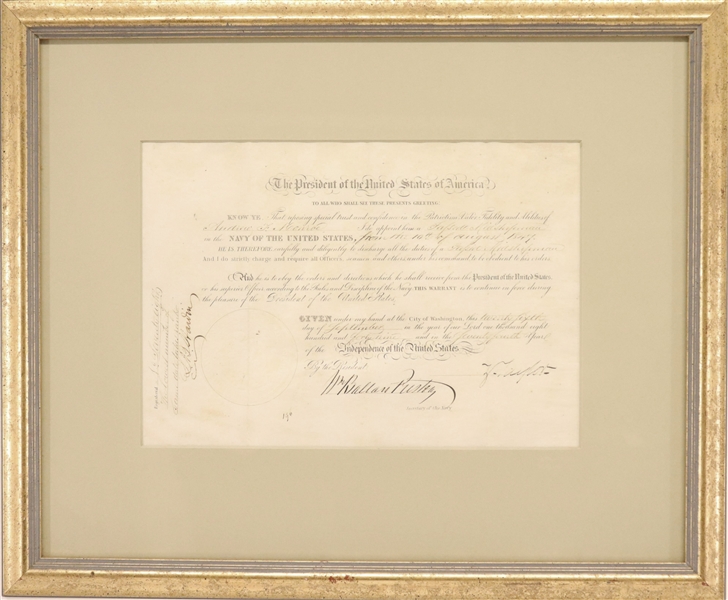 Zachary Taylor Rare Scarce Naval Appointment