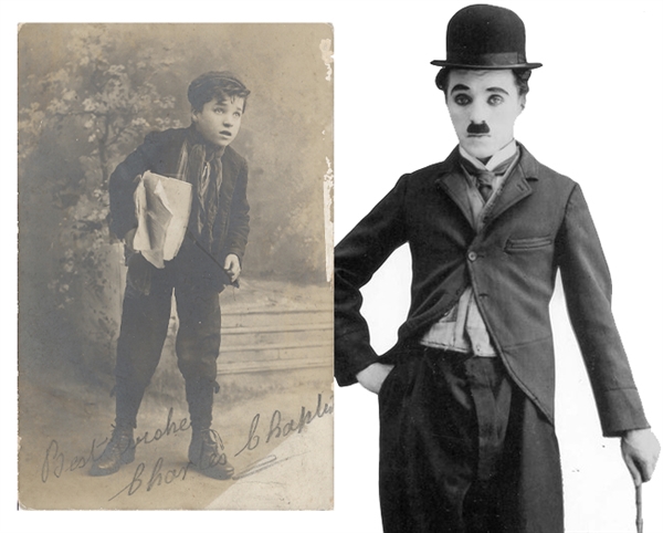 Charles Chaplin and Sydney Chaplin Earliest Known Photograph