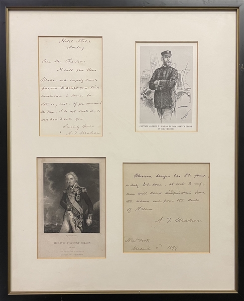Alfred Thayer Mahan Handwritten Letter and AQS about Horatio Nelson