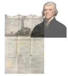 Thomas Jefferson and James Madison Signed Scallop Top Ship Passport