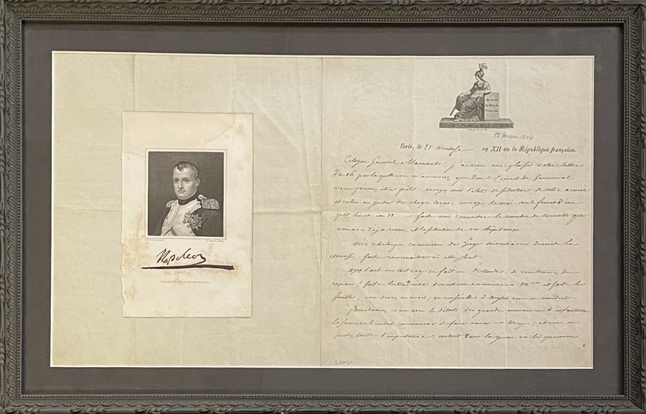 Important Napoleon Bonaparte Signed Letter