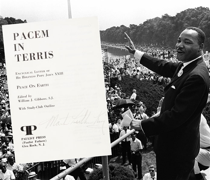 Very Rare Signed Pacem In Terris (Peace on Earth) by Martin Luther King -Program Pope John XXIII - 1963