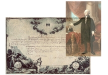 George Washington Society of the Cincinnati Membership Certificate Signed