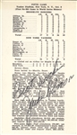 Don Larsens Perfect Game Scorecard Signed By Jackie Robinson