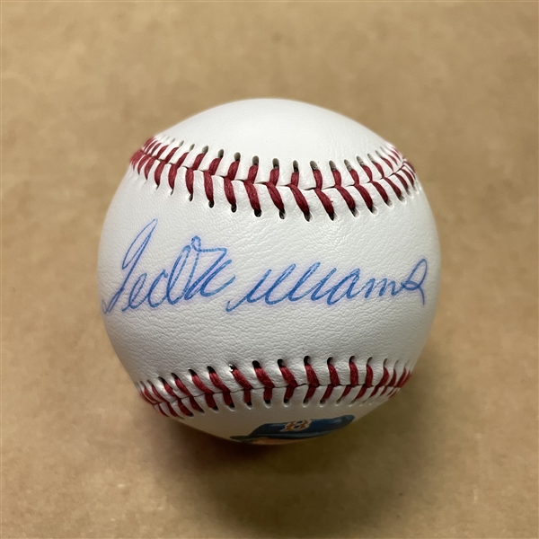 Ted Williams Signed Baseball With Print