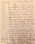 Important Elbridge Gerry to Samuel Adams asking for his seat back in Congress 1783