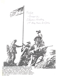 Charles W. Lindberg Signed Photo - IWO JIMA FLAG RAISING