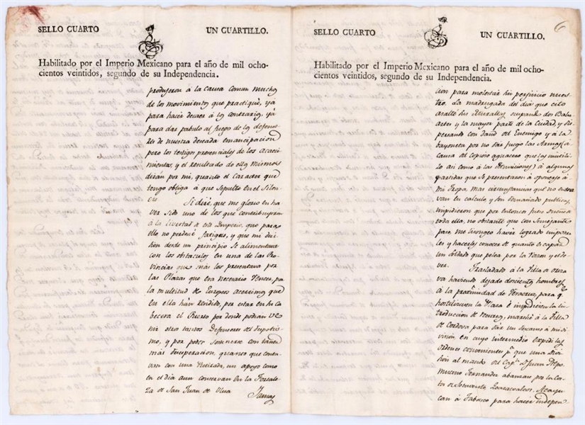 Antonio Lopez de Santa Anna Long letter Requested Governorship of Veracruz