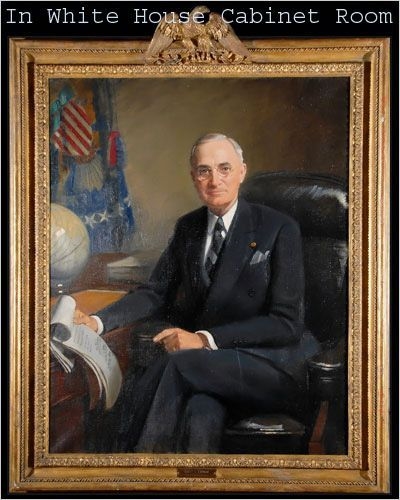Important Original Truman Portrait, Obama Selected for his White house Cabinet room