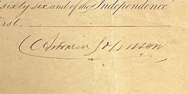 Andrew Johnson Signed Appointment