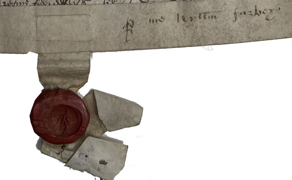 Unusual 16th-Century or earlier document on parchment with a Wax Seal