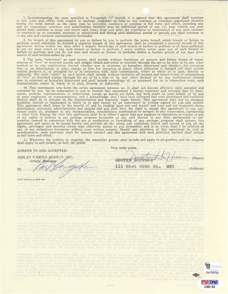 Dustin Hoffman Signed Contract