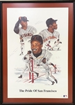 "The Pride of San Francisco" Multi- Signed Framed 28x36 Litho LE 1228/1821 (Barry Bonds, Bobby Bonds, and Willie Mays) (JSA)