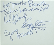 "THE BEATLES" VINTAGE 1963 BAND SIGNED AUTOGRAPH BOOK PAGE
