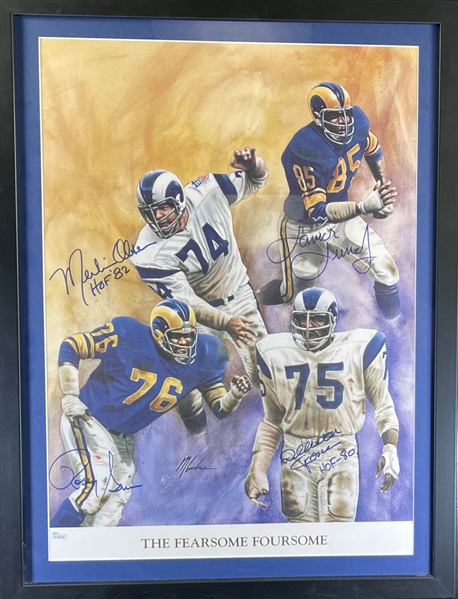 The Fearsome Foursome Multi Signed Los Angeles Rams Oversized Print