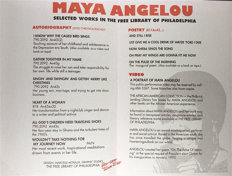 Maya Angelou Signed book and Collection