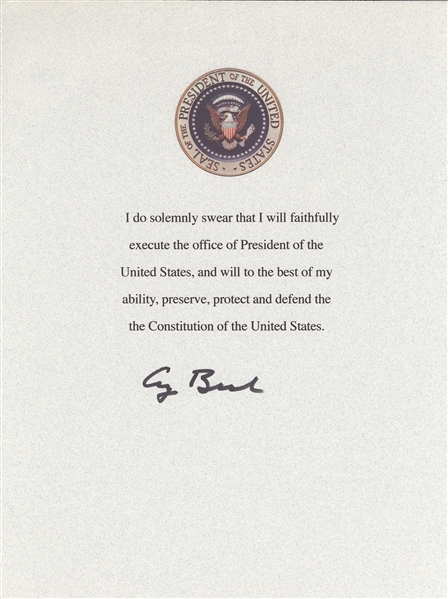 George Bush Signed Oath of Office