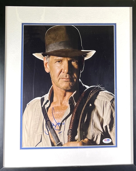 Large close-up photo of Harrison Ford as Indiana Jones Signed
