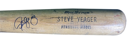 Steve Yeager Signed 1970s Louisville Slugger Game Used Baseball Bat