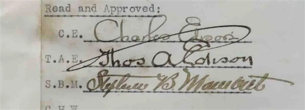 Thomas Edison Signed Meeting Minutes