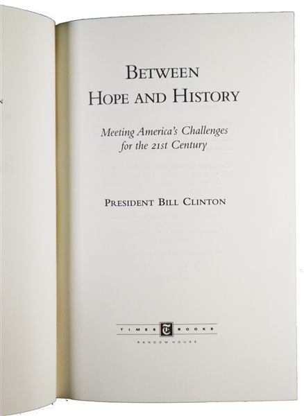 Bill Clinton Signed Book: Between Hope and History