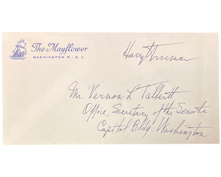 Harry Truman ALS with accompanying rare Franking signature on envelope as well