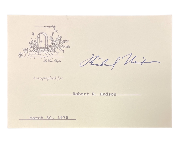 Richard Nixon Signed Card