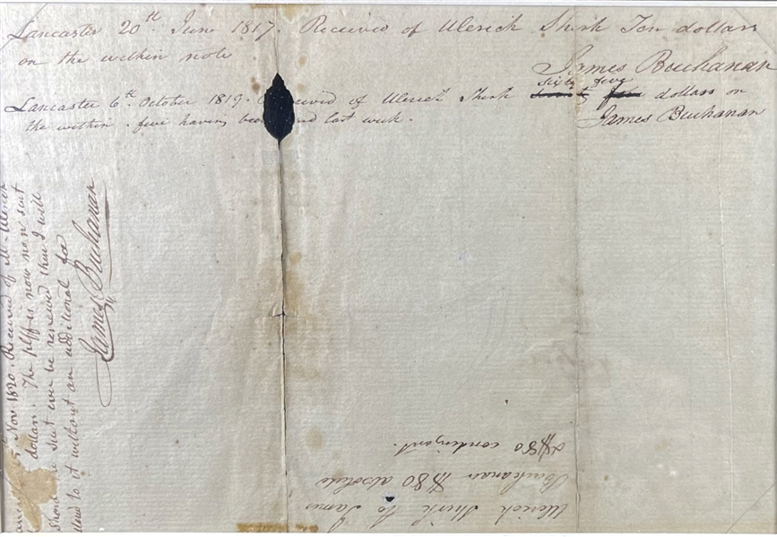 Rare ADS signed 5 times James Buchanan document Ca. 1817 as a 26-year lawyer