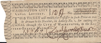 Washington City Canal Lottery Ticket