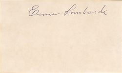 Ernie Lombardi Signed Card