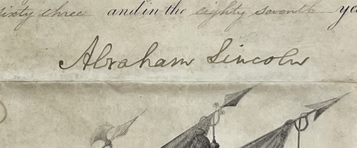Abraham Lincoln Signed Military Appointment for 1st Lt. Thomas Little, 1862