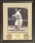 Lou Gehrig New York Yankees 13" x 16" Framed Display w/ Game Used Bat Piece (Highland Mint COA) 297/325