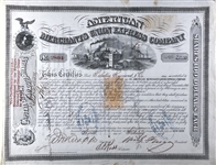  American Merchants Union Express Company signed by William Fargo.